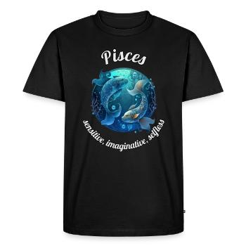Signes du zodiaque Poissons Poissons Astronomie - T-shirt Premium bio Homme - noir - Devant - Nico (187cm)
