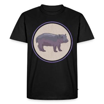 Hippo Baby | Hippo Hippos Gift - Men's Premium Organic T-Shirt - black - Front - Nico (187cm)