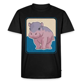 Hippo Baby Hippo Hippo Gift - Men's Premium Organic T-Shirt - black - Front - Nico (187cm)