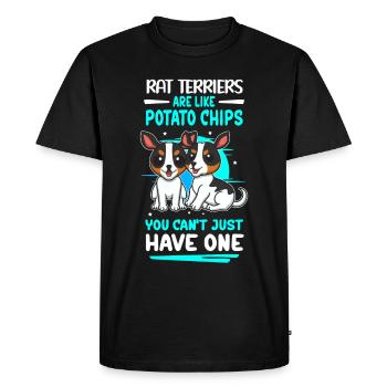Rat Terrier Dogs Dog Owner Gift - Men's Premium Organic T-Shirt - black - Front - Nico (187cm)