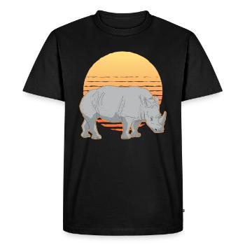 Rhinocéros Rhinocéros Rhinocéros Cadeau - T-shirt Premium bio Homme - noir - Devant - Nico (187cm)