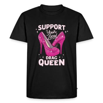 Support your local drag queen Pride - Men's Premium Organic T-Shirt - black - Front - Nico (187cm)