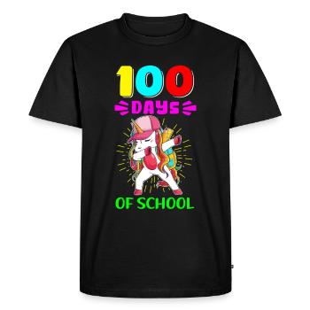 100 School Days School Kids Student Gift - Men's Premium Organic T-Shirt - black - Front - Nico (187cm)