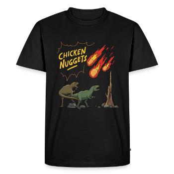 T-Rex Chicken Nuggets Graphic - Men's Premium Organic T-Shirt - black - Front - Nico (187cm)