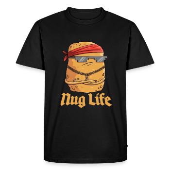 Nug Life Graphic Chicken Nugget Lover - Men's Premium Organic T-Shirt - black - Front - Nico (187cm)
