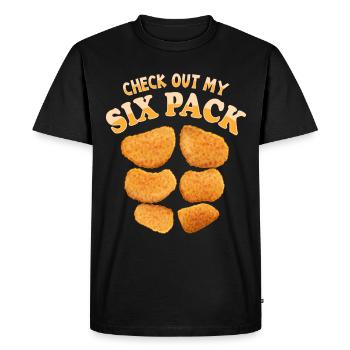 Check Out My Six Pack Chicken Nugget Lover - Men's Premium Organic T-Shirt - black - Front - Nico (187cm)