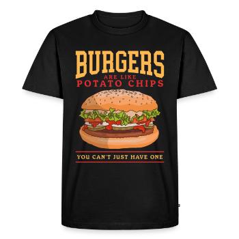 hamburger burger fast-food fast-food cadeau de restauration rapide - T-shirt Premium bio Homme - noir - Devant - Nico (187cm)
