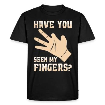 Avez-vous vu mes doigts? Amputé d’un doigt - T-shirt Premium bio Homme - noir - Devant - Nico (187cm)