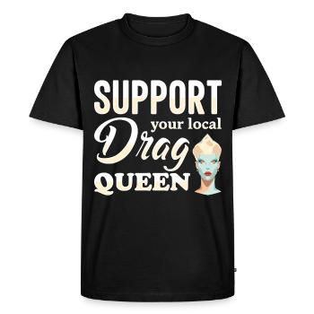 Support your local drag queen Pride - Men's Premium Organic T-Shirt - black - Front - Nico (187cm)
