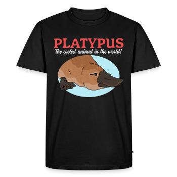 Ornithorynque Platypus Cadeau Ornithorynque - T-shirt Premium bio Homme - noir - Devant - Nico (187cm)