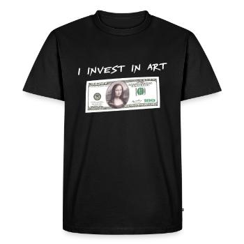 Mona Lisa investit dans l’art classique - T-shirt Premium bio Homme - noir - Devant - Nico (187cm)