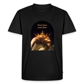 Ne perds jamais ton éclat princesse - T-shirt Premium bio Homme - noir - Devant - Nico (187cm)