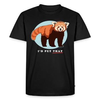 Panda roux Panda roux | Cadeau Pandas Rouges - T-shirt Premium bio Homme - noir - Devant - Nico (187cm)