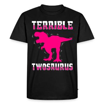 Terrifiant Twosaurus - T-shirt Premium bio Homme - noir - Devant - Nico (187cm)