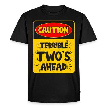 Attention: Deux terribles sur le chemin - T-shirt Premium bio Homme - noir - Devant - Nico (187cm)