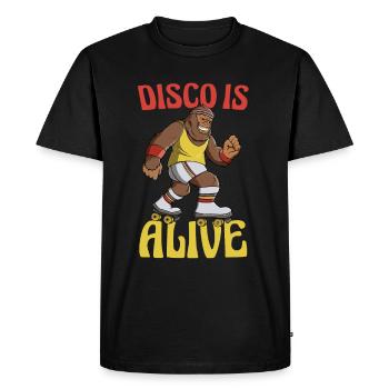 Le roller Bigfoot Disco est vivant - T-shirt Premium bio Homme - noir - Devant - Nico (187cm)