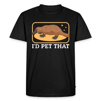 Ornithorynque Platypus Cadeau Ornithorynque - T-shirt Premium bio Homme - noir - Devant - Nico (187cm)