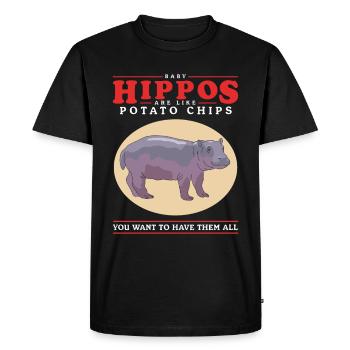 Hippo Baby Hippo Hippos Gift - Men's Premium Organic T-Shirt - black - Front - Nico (187cm)
