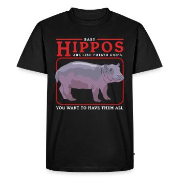 Hippos Bébé Hippopotame Hippo Cadeau - T-shirt Premium bio Homme - noir - Devant - Nico (187cm)