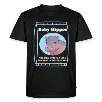 Hippo Baby Hippo Hippo Cadeau - T-shirt Premium bio Homme - noir - Devant - Nico (187cm)