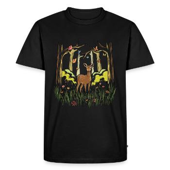 Deer Lover Cottagecore Esthétique - T-shirt Premium bio Homme - noir - Devant - Nico (187cm)