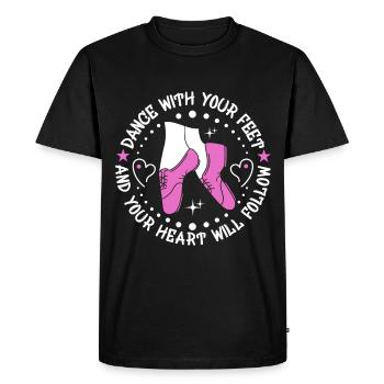 Danseur de claquettes Chaussures de danse à claquettes Instructeur de danse à claquettes - T-shirt Premium bio Homme - noir - Devant - Nico (187cm)