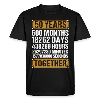 50. Wedding Anniversary Husband Wife Marriage Relationship - Men's Premium Organic T-Shirt - black - Front - Nico (187cm)