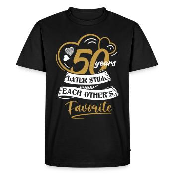 50. Anniversaire de mariage Mari Femme Relation de mariage - T-shirt Premium bio Homme - noir - Devant - Nico (187cm)