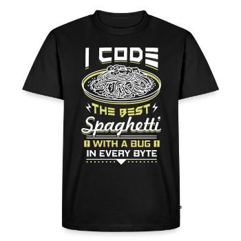 Programmation - T-shirt Premium bio Homme - noir - Devant - Nico (187cm)