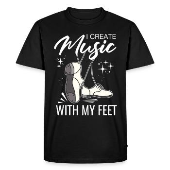 Claquettes Claquettes Chaussures de claquettes Instructeurs de claquettes - T-shirt Premium bio Homme - noir - Devant - Nico (187cm)