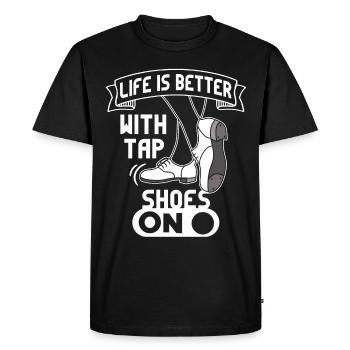 Danseur de claquettes Chaussures de danse à claquettes Instructeur de danse à claquettes - T-shirt Premium bio Homme - noir - Devant - Nico (187cm)