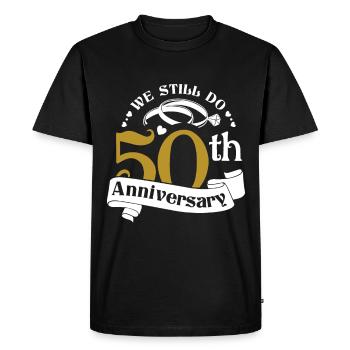 50th Wedding Anniversary Husband Wife Marriage - Men's Premium Organic T-Shirt - black - Front - Nico (187cm)