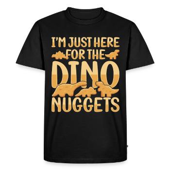 J’aime mon poulet en forme de dinosaure - T-shirt Premium bio Homme - noir - Devant - Nico (187cm)