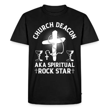 Église Diacre Religion Foi chrétienne Église - T-shirt Premium bio Homme - noir - Devant - Nico (187cm)