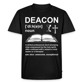 Église Diacre Religion Foi chrétienne Église - T-shirt Premium bio Homme - noir - Devant - Nico (187cm)