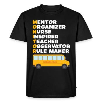 School Bus Monitor Bus Attendant School Transport - Men's Premium Organic T-Shirt - black - Front - Nico (187cm)