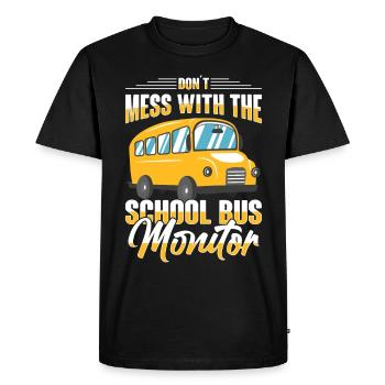 Moniteur d’autobus scolaire Transport scolaire des préposés aux autobus - T-shirt Premium bio Homme - noir - Devant - Nico (187cm)