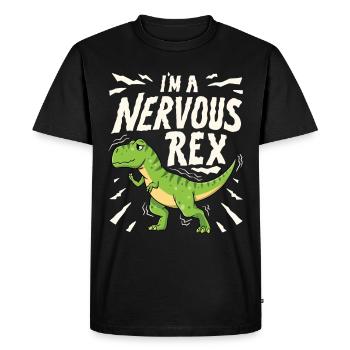 Anxiety Design I'm a nervous Rex - Men's Premium Organic T-Shirt - black - Front - Nico (187cm)