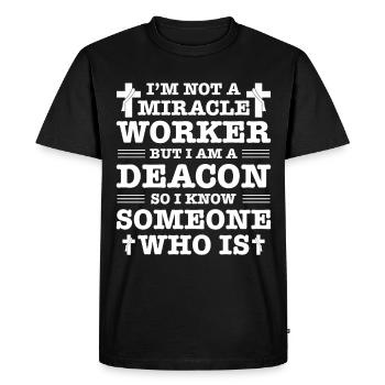 Église Diacre Religion Foi chrétienne Église - T-shirt Premium bio Homme - noir - Devant - Nico (187cm)