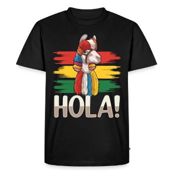 Drapeau bolivien Amateurs d’alpaga boliviens - T-shirt Premium bio Homme - noir - Devant - Nico (187cm)