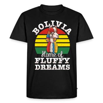 Drapeau bolivien Amateurs d’alpaga boliviens - T-shirt Premium bio Homme - noir - Devant - Nico (187cm)