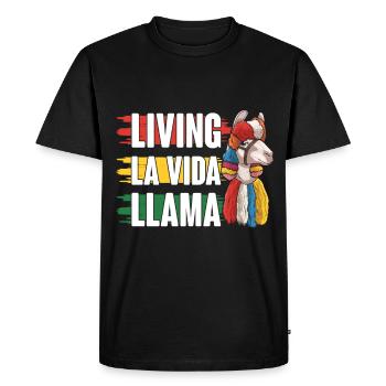 Drapeau bolivien Amateurs d’alpaga boliviens - T-shirt Premium bio Homme - noir - Devant - Nico (187cm)