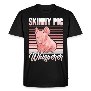 Cochon d’Inde sans poils Cochon maigre - T-shirt Premium bio Homme - noir - Devant - Nico (187cm)
