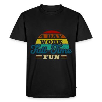Emploi, Profession, Travail, Travail de quatre jours, Semaine, - T-shirt Premium bio Homme - noir - Devant - Nico (187cm)