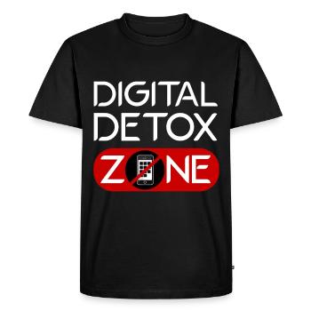 Pause technologique Temps sans écran Hors ligne - T-shirt Premium bio Homme - noir - Devant - Nico (187cm)