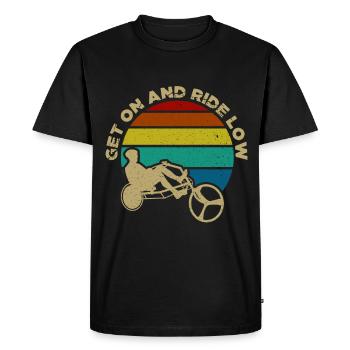 Vélo Biker Vélo Couché Cycliste Pédale - T-shirt Premium bio Homme - noir - Devant - Nico (187cm)