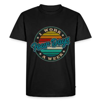 Job Profession Work Four-day week Office - Men's Premium Organic T-Shirt - black - Front - Nico (187cm)