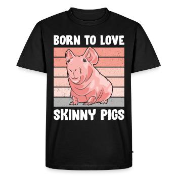 Hairless guinea pig Skinny piggy - Men's Premium Organic T-Shirt - black - Front - Nico (187cm)