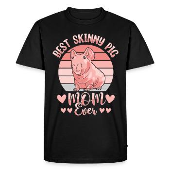 cochon d’Inde sans poils, cochon maigre, - T-shirt Premium bio Homme - noir - Devant - Nico (187cm)