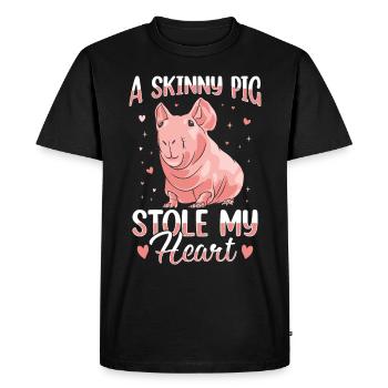 Hairless guinea pig Skinny piggy - Men's Premium Organic T-Shirt - black - Front - Nico (187cm)